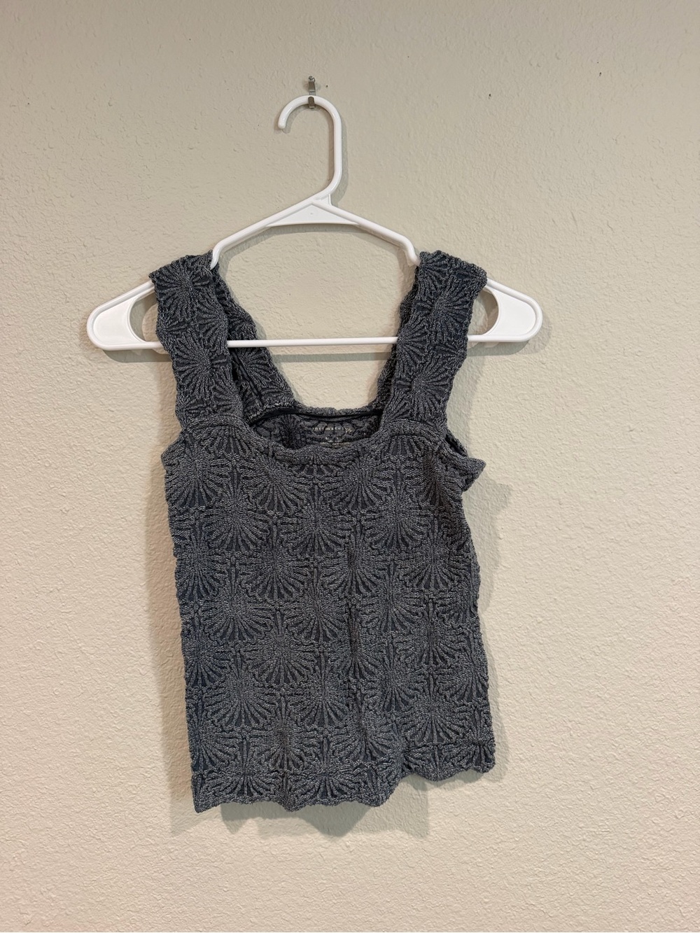 Free People Charcoal Textured Square Neck Tank - Picture 3 of 5